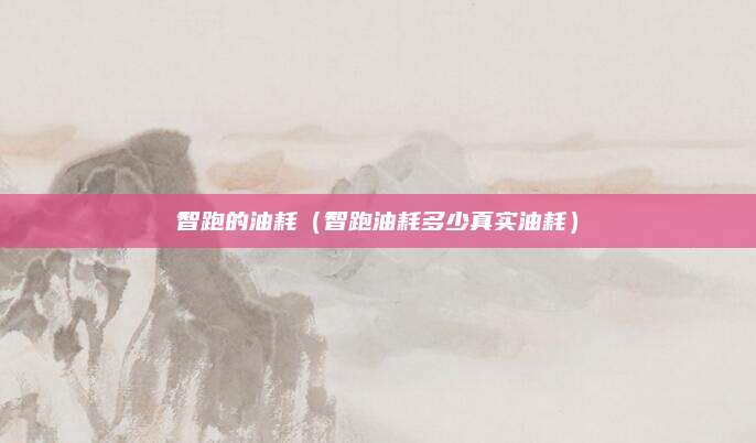智跑的油耗(智跑油耗多少真实油耗)