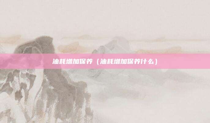 油耗增加保养（油耗增加保养什么）