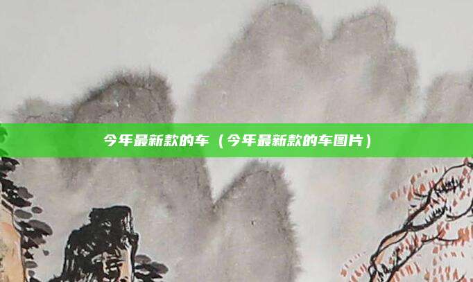 今年最新款的车(今年最新款的车图片)