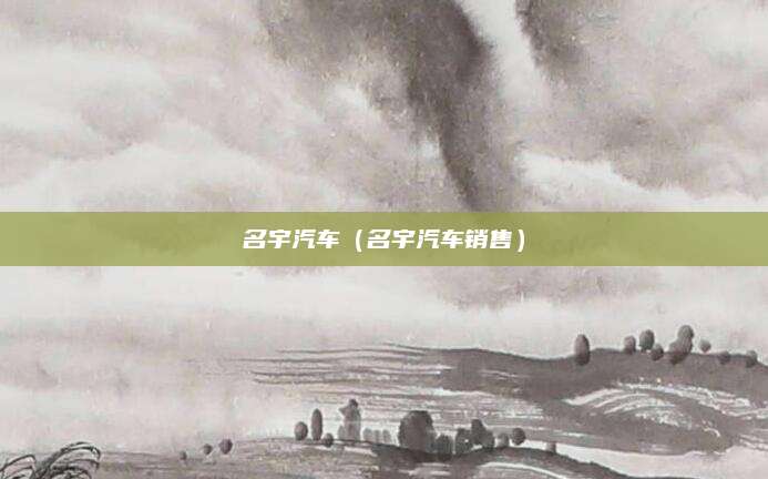 名宇汽车(名宇汽车销售)