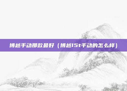 博越手动那款最好(博越15t手动的怎么样)