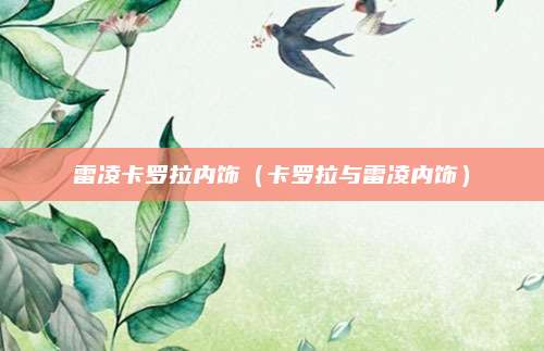雷凌卡罗拉内饰(卡罗拉与雷凌内饰)