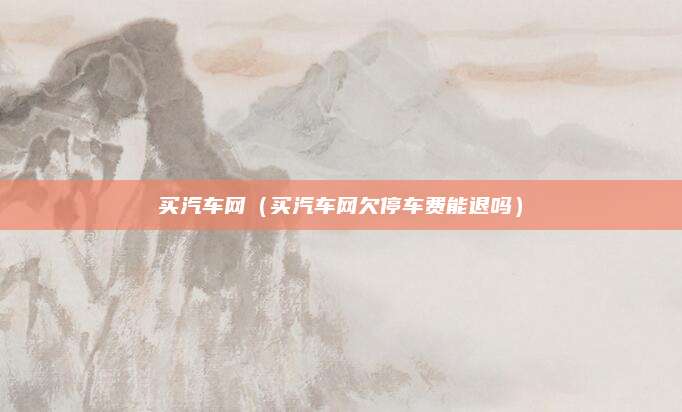 买汽车网(买汽车网欠停车费能退吗)