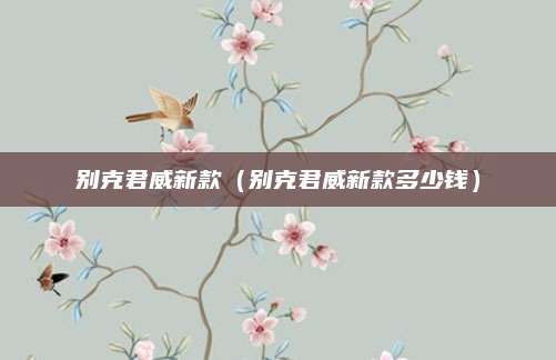 别克君威新款(别克君威新款多少钱)