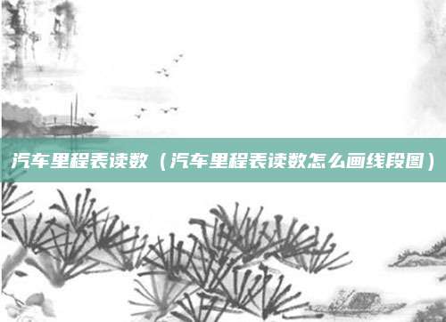 汽车里程表读数(汽车里程表读数怎么画线段图)