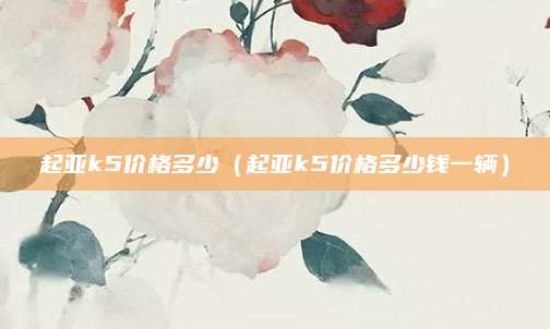 起亚k5价格多少（起亚k5价格多少钱一辆）