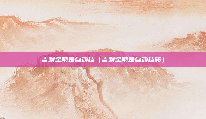 吉利金刚是自动挡(吉利金刚是自动挡吗)