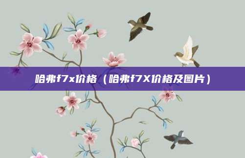 哈弗f7x价格(哈弗f7X价格及图片)