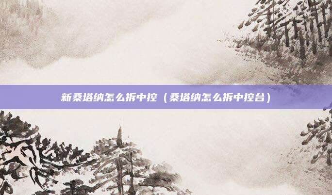 新桑塔纳怎么拆中控(桑塔纳怎么拆中控台)