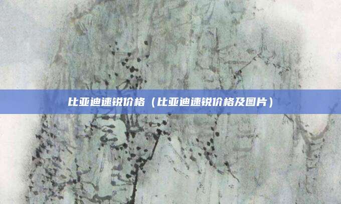 比亚迪速锐价格(比亚迪速锐价格及图片)