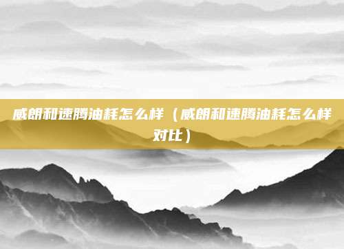 威朗和速腾油耗怎么样(威朗和速腾油耗怎么样对比)