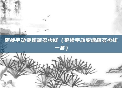 更换手动变速箱多少钱(更换手动变速箱多少钱一套)