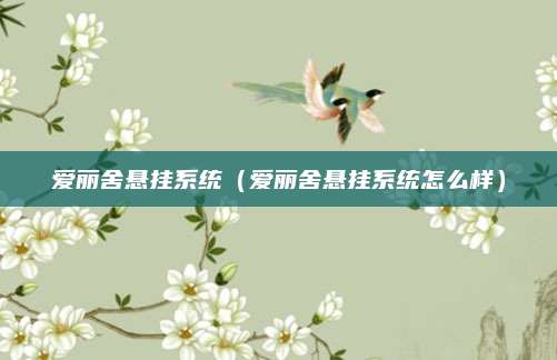爱丽舍悬挂系统(爱丽舍悬挂系统怎么样)