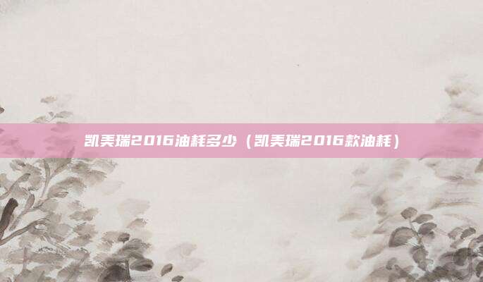 凯美瑞2016油耗多少（凯美瑞2016款油耗）