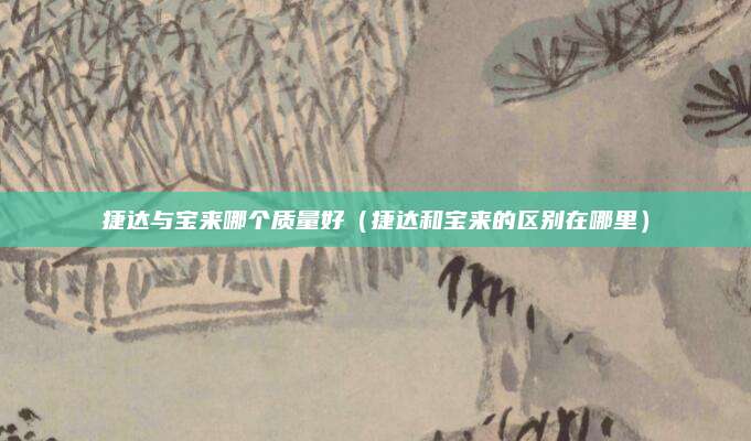 捷达与宝来哪个质量好(捷达和宝来的区别在哪里)