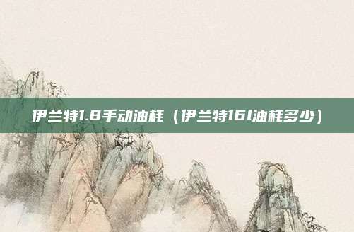 伊兰特1.8手动油耗(伊兰特16l油耗多少)