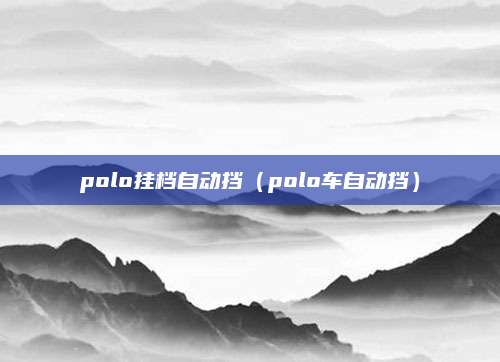 polo挂档自动挡(polo车自动挡)