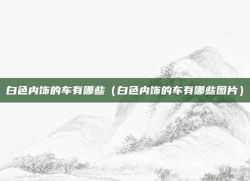 白色内饰的车有哪些(白色内饰的车有哪些图片)