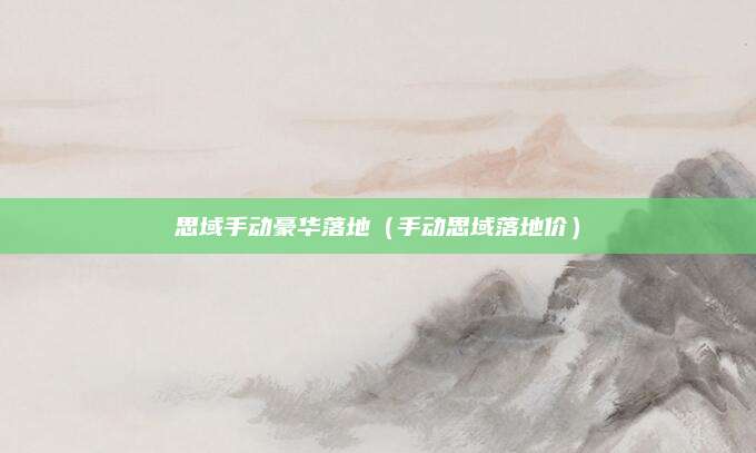 思域手动豪华落地(手动思域落地价)