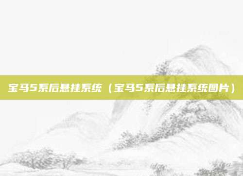 宝马5系后悬挂系统(宝马5系后悬挂系统图片)