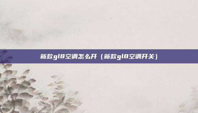 新款gl8空调怎么开(新款gl8空调开关)