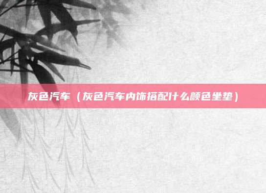 灰色汽车(灰色汽车内饰搭配什么颜色坐垫)