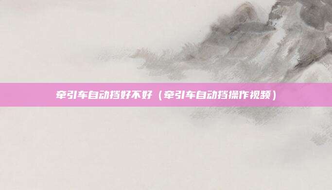 牵引车自动挡好不好(牵引车自动挡操作视频)