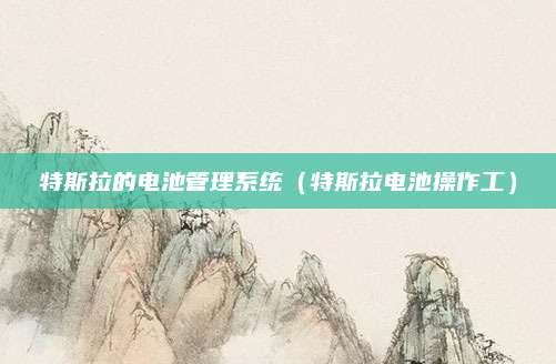 特斯拉的电池管理系统（特斯拉电池操作工）