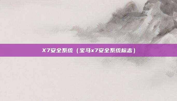 X7安全系统（宝马x7安全系统标志）