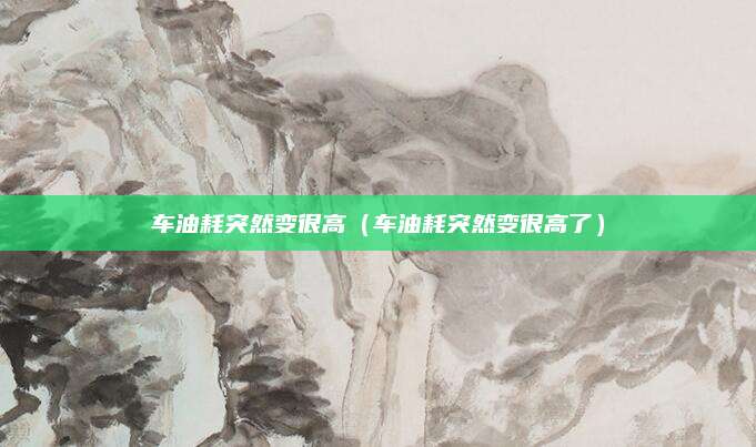 车油耗突然变很高（车油耗突然变很高了）