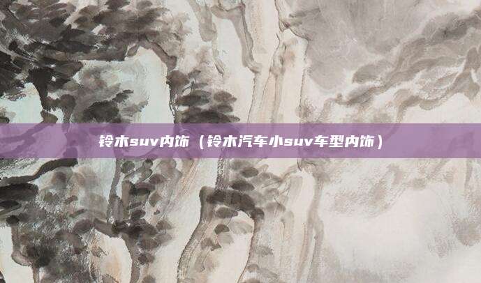 铃木suv内饰(铃木汽车小suv车型内饰)
