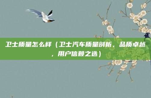 卫士质量怎么样(卫士汽车质量剖析,品质卓越,用户信赖之选)