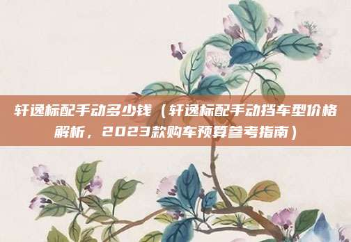 轩逸标配手动多少钱(轩逸标配手动挡车型价格解析,2023款购车预算参考指南)