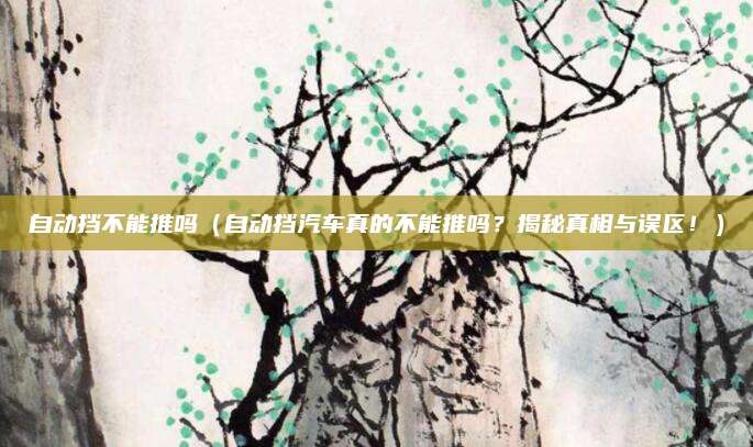 自动挡不能推吗(自动挡汽车真的不能推吗?揭秘真相与误区!)