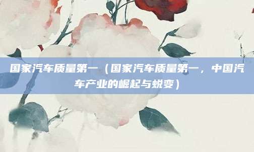 国家汽车质量第一(国家汽车质量第一,中国汽车产业的崛起与蜕变)