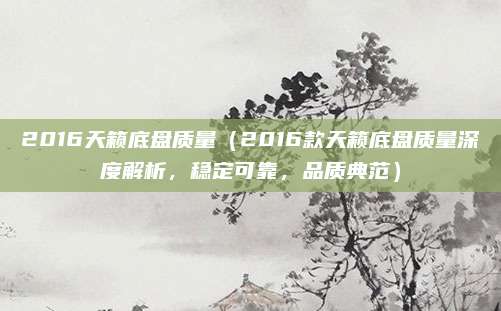 2016天籁底盘质量(2016款天籁底盘质量深度解析,稳定可靠,品质典范)