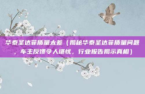 华泰圣达菲质量太差（揭秘华泰圣达菲质量问题，车主反馈令人堪忧，行业报告揭示真相）