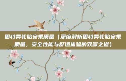 固特异轮胎安乘质量（深度解析固特异轮胎安乘质量，安全性能与舒适体验的双赢之道）