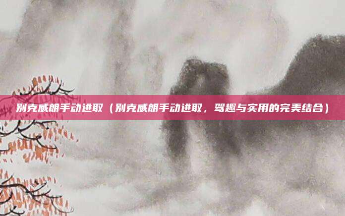别克威朗手动进取(别克威朗手动进取,驾趣与实用的完美结合)