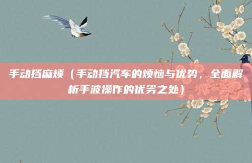 手动挡麻烦（手动挡汽车的烦恼与优势，全面解析手波操作的优劣之处）