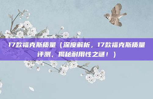 17款福克斯质量（深度解析，17款福克斯质量评测，揭秘耐用性之谜！）