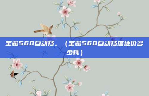 宝骏560自动挡。(宝骏560自动挡落地价多少钱)
