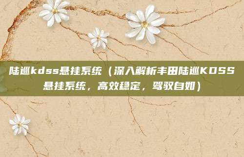 陆巡kdss悬挂系统（深入解析丰田陆巡KDSS悬挂系统，高效稳定，驾驭自如）