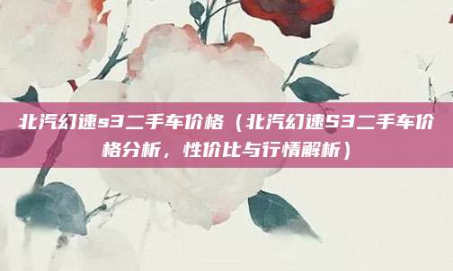 北汽幻速s3二手车价格(北汽幻速S3二手车价格分析,性价比与行情解析)