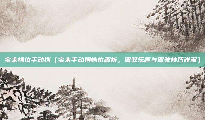 宝来档位手动挡(宝来手动挡档位解析,驾驭乐趣与驾驶技巧详解)