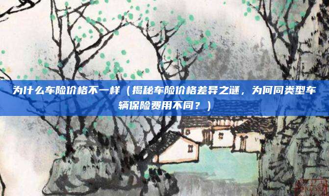 为什么车险价格不一样(揭秘车险价格差异之谜,为何同类型车辆保险费用不同?)