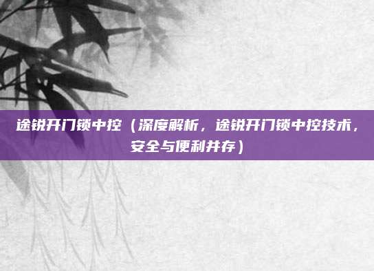途锐开门锁中控（深度解析，途锐开门锁中控技术，安全与便利并存）