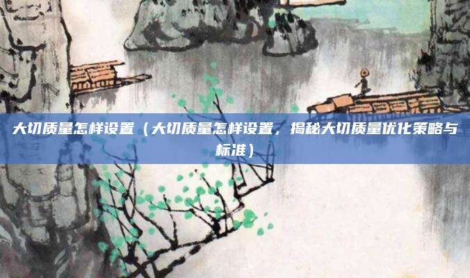 大切质量怎样设置(大切质量怎样设置,揭秘大切质量优化策略与标准)