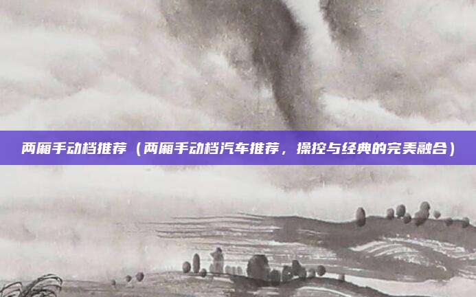 两厢手动档推荐（两厢手动档汽车推荐，操控与经典的完美融合）