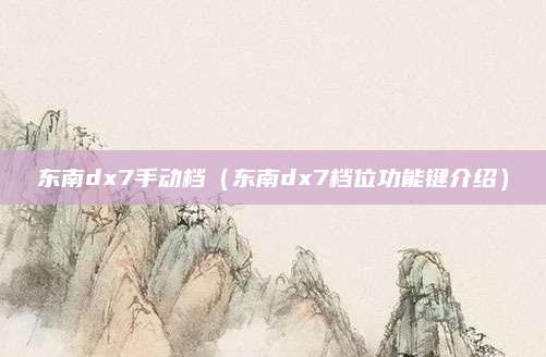 东南dx7手动档(东南dx7档位功能键介绍)